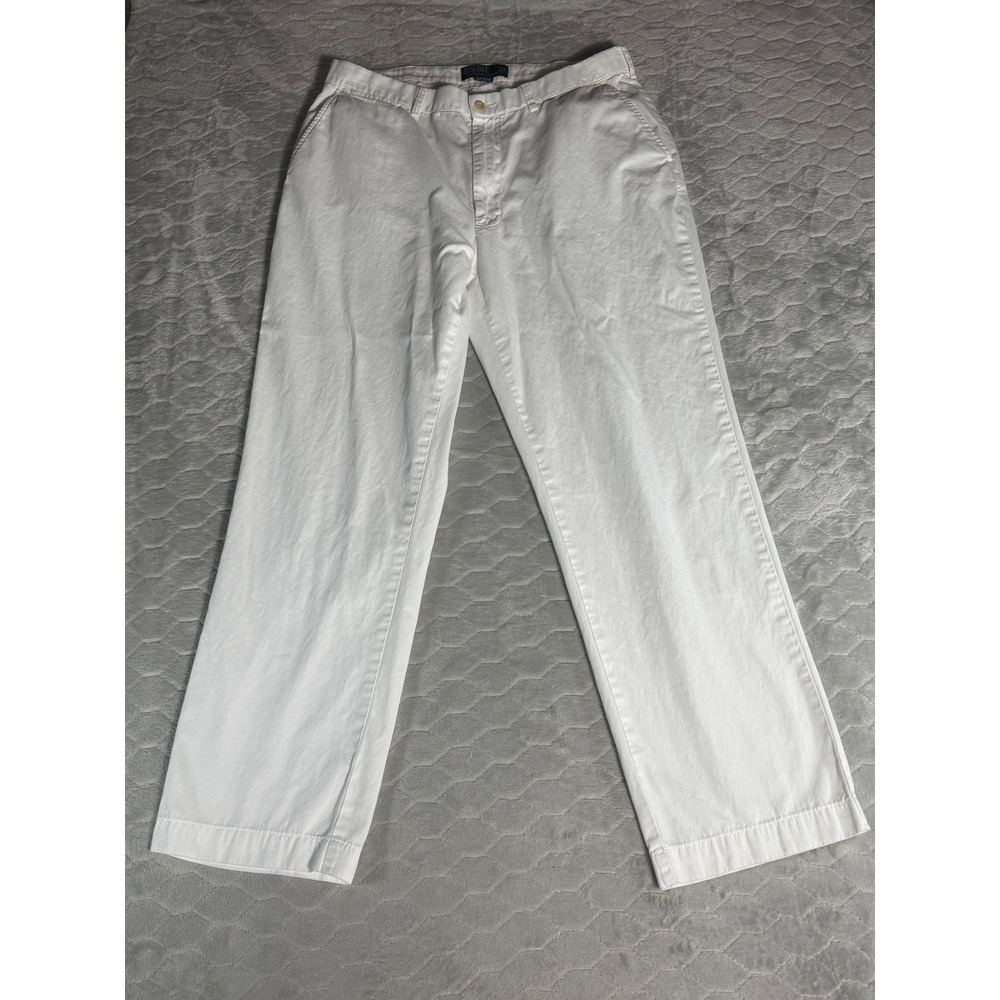 Polo Ralph Lauren Prospect Pant White Cotton Chino Vintage Mens 35x30 Golf Y2K